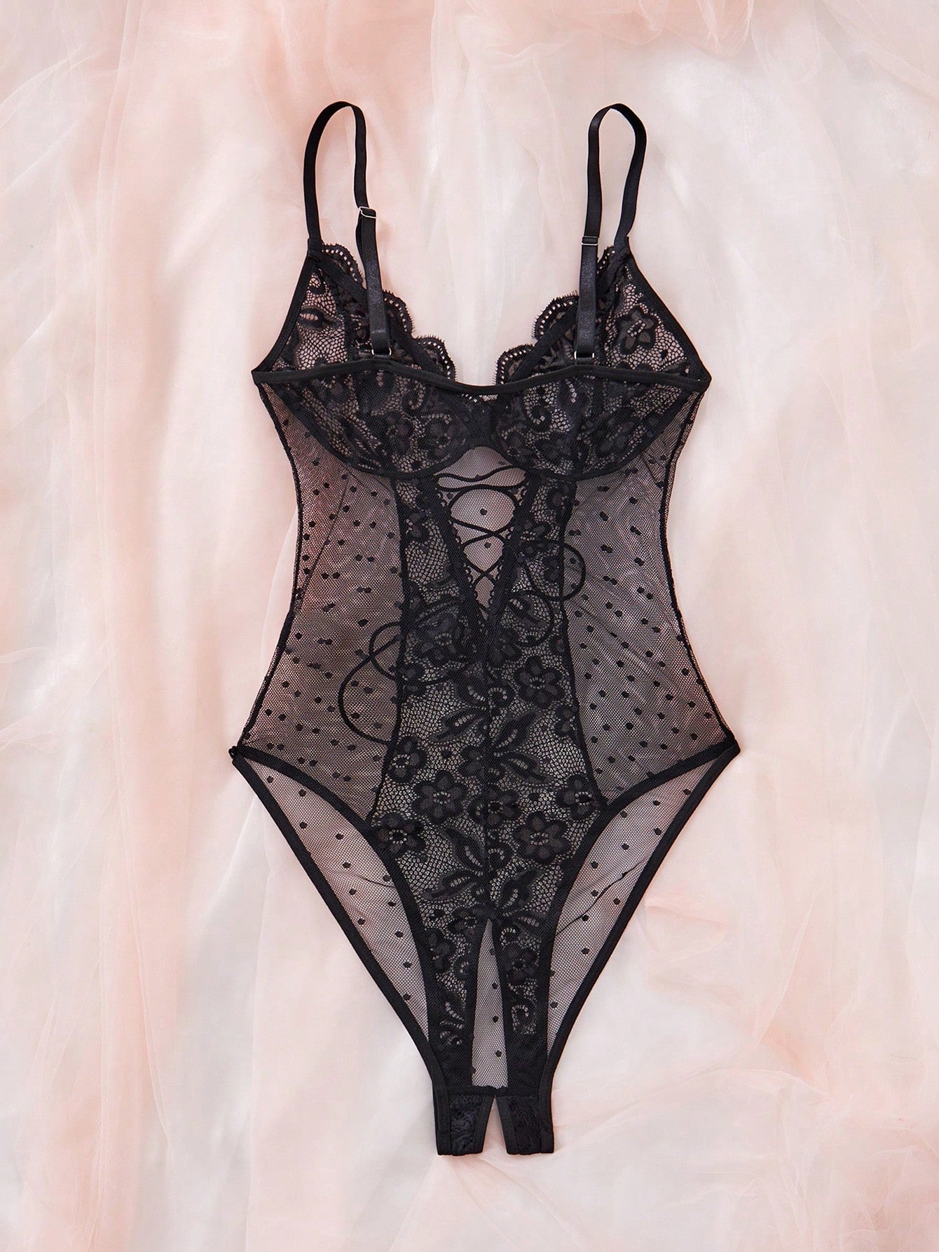 Lace and Mesh Bodysuit for Lingerie