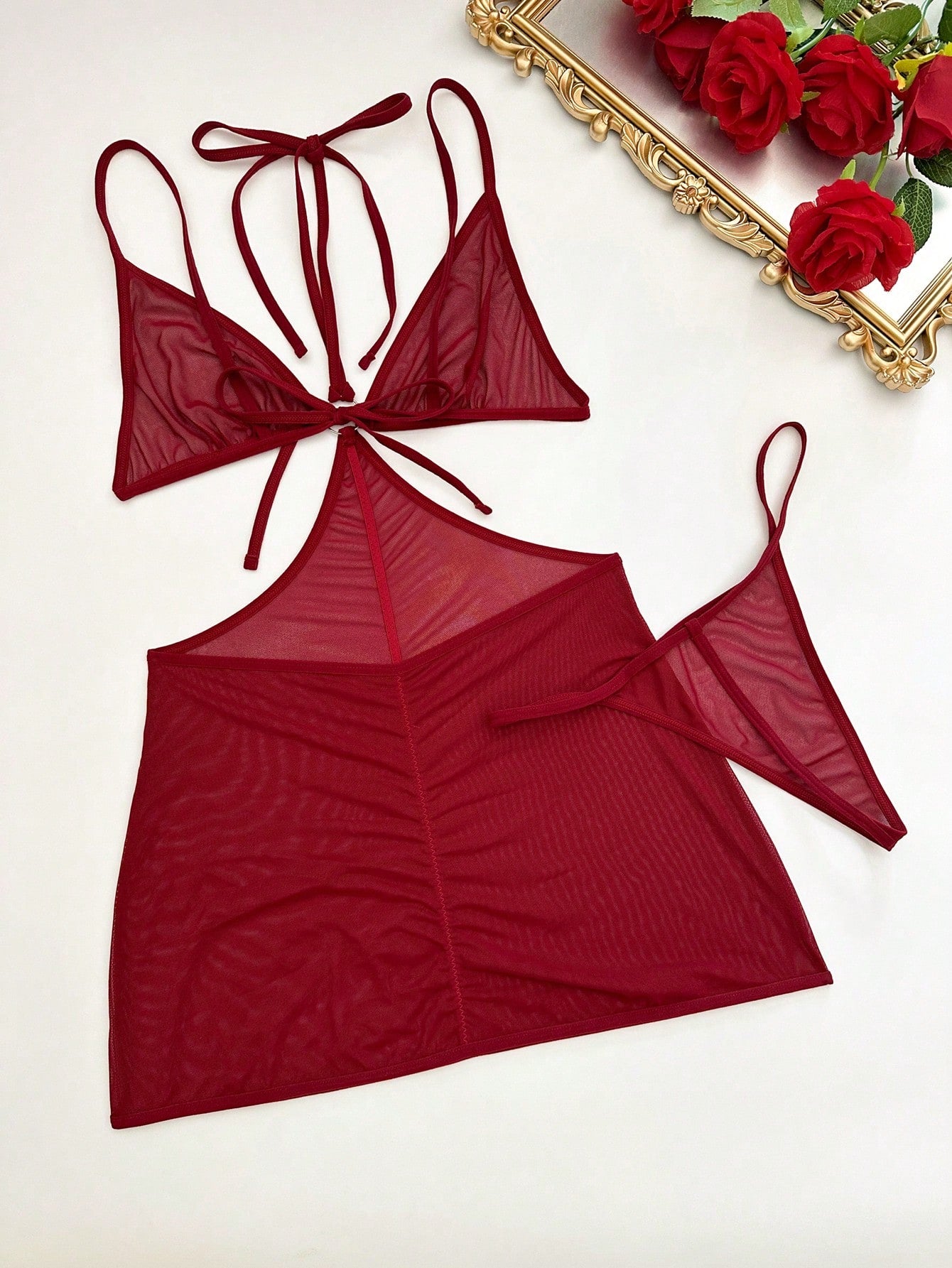 2-Piece Nightgown and Panty Set with Cut-Out Detail