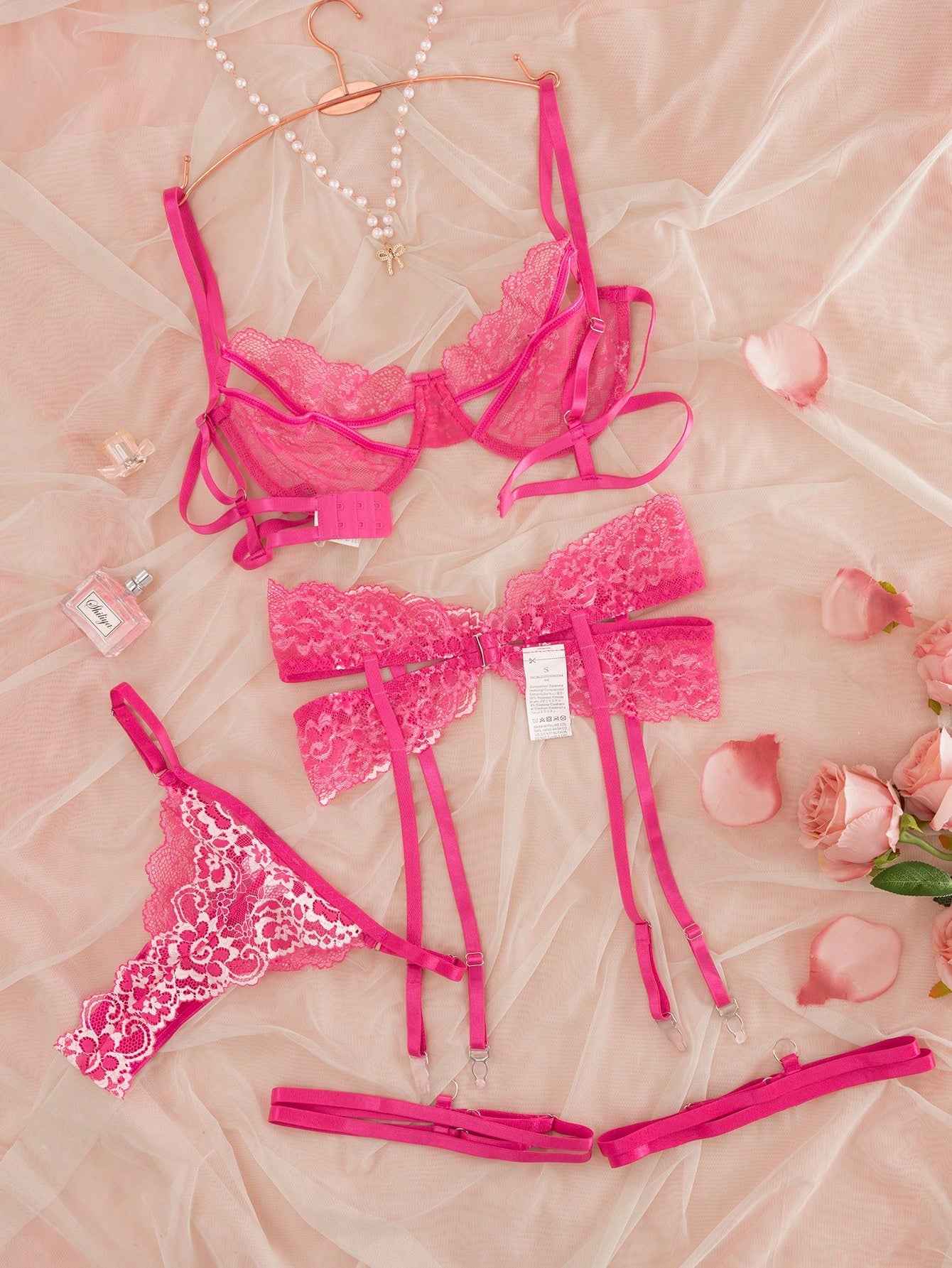 Floral Lace Lingerie Set with Cut-Out Detail