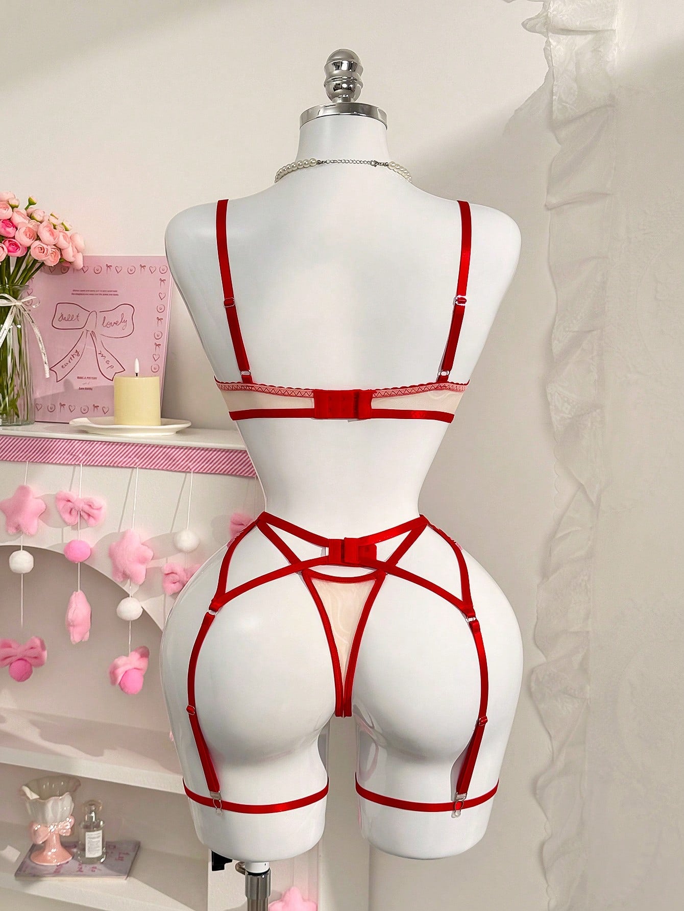 5-Piece Embroidered Lingerie Set with Underwire Bra