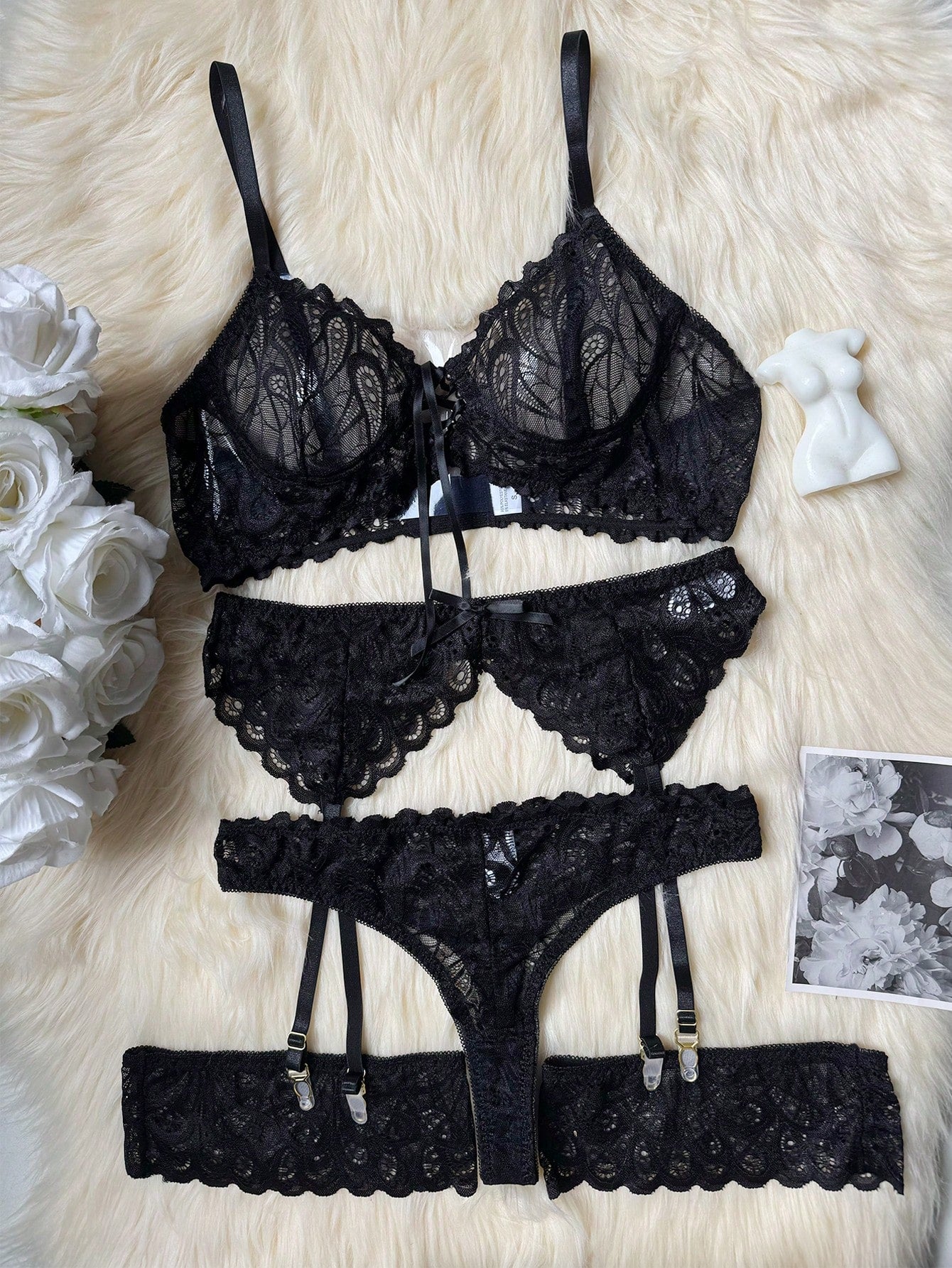 3-Piece Mesh Fabric Set with Structured Top Matching Bottom and Belt Accessory Coordinated Outfit Set