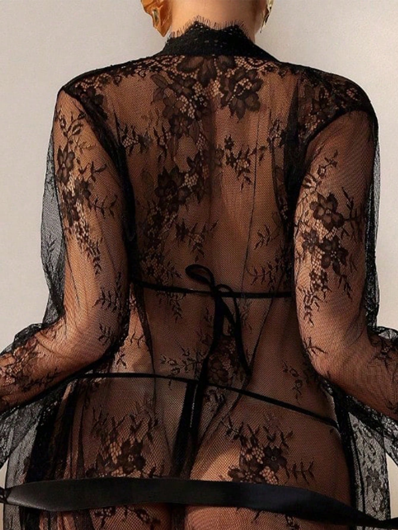 Lace Lingerie Set with Front Tie Design