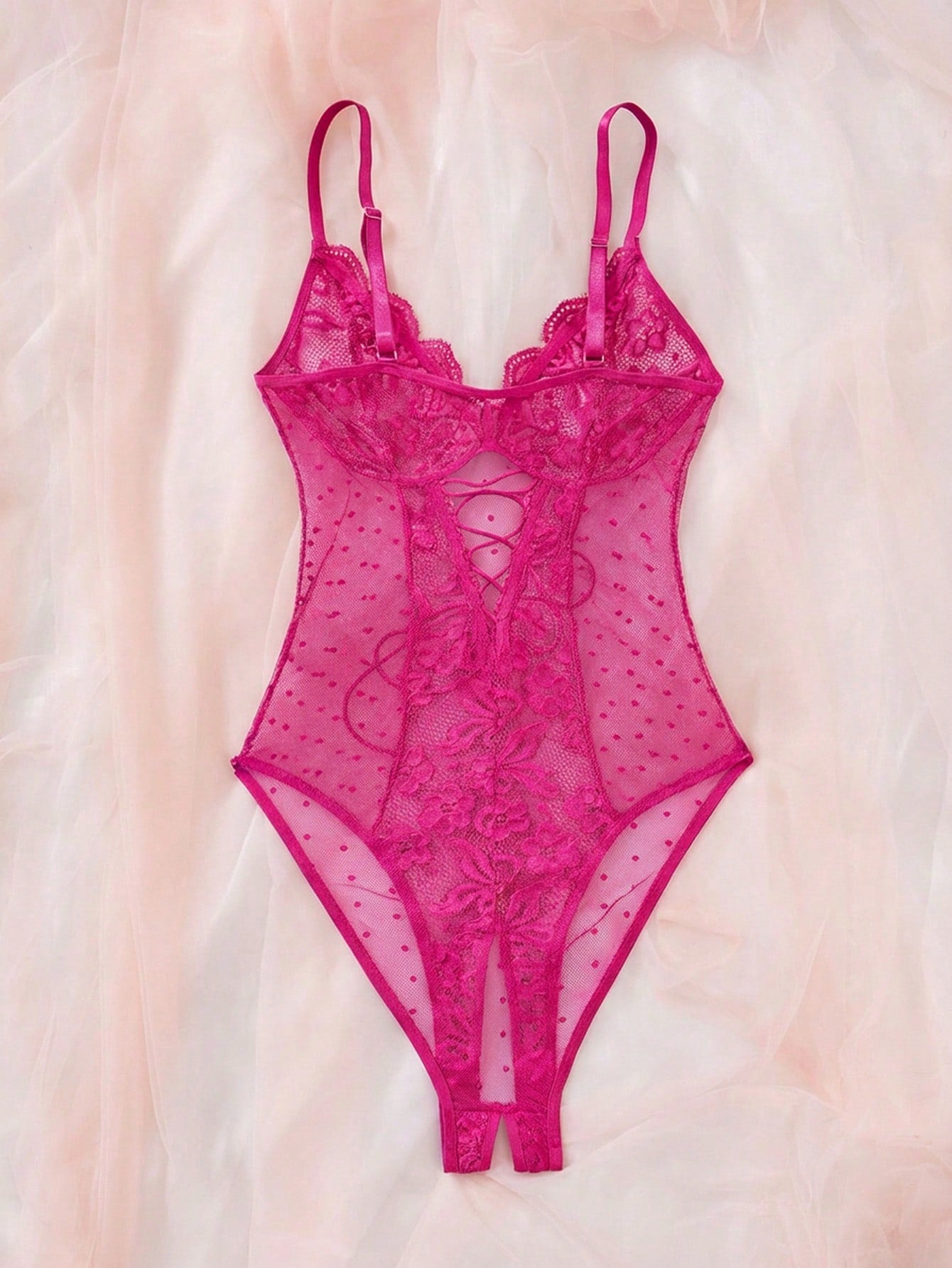 Lace and Mesh Bodysuit for Lingerie