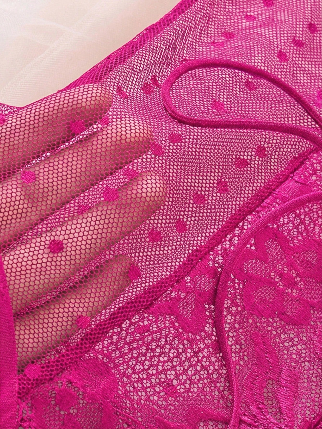 Lace and Mesh Bodysuit for Lingerie