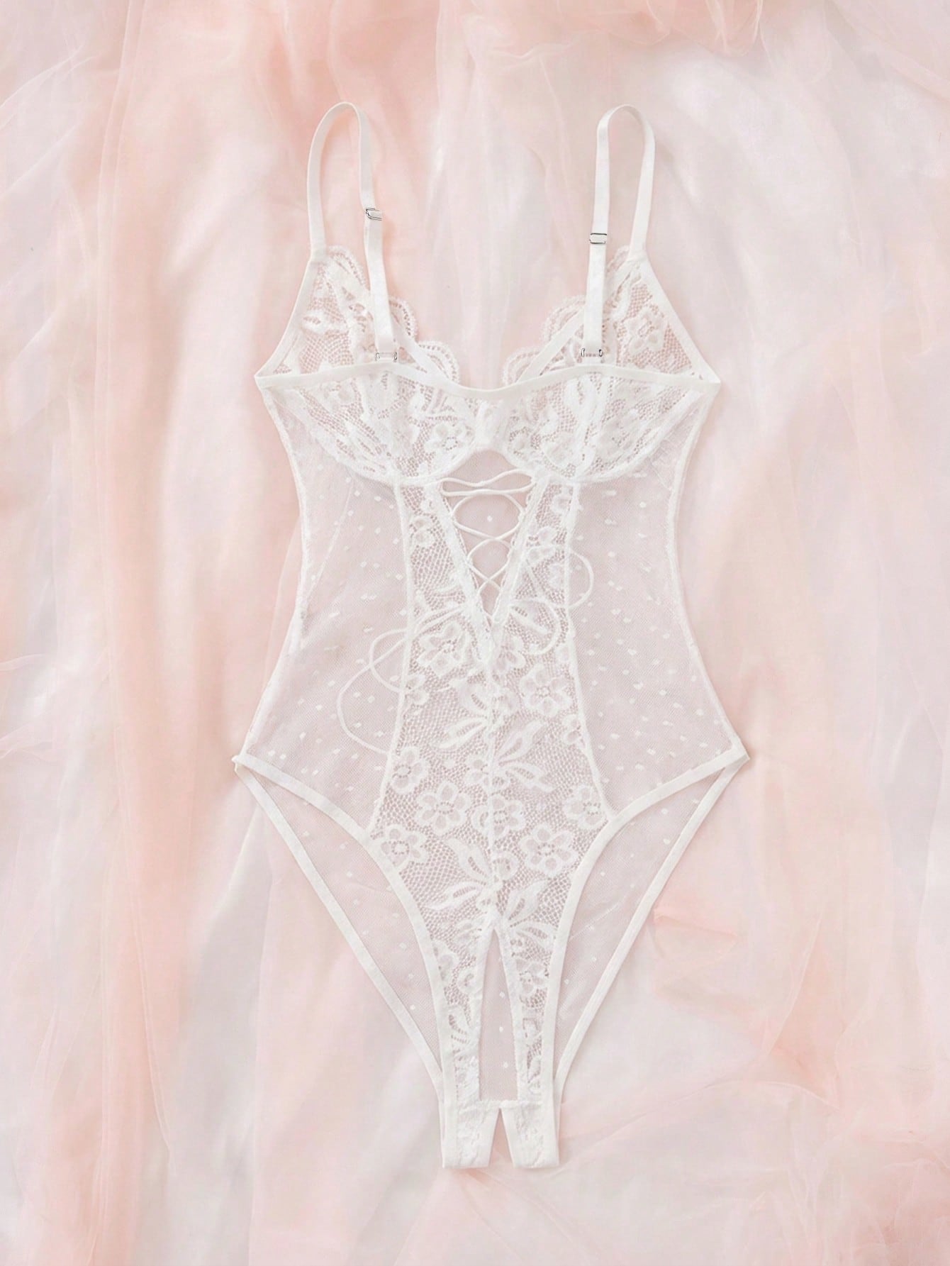 Lace and Mesh Bodysuit for Lingerie