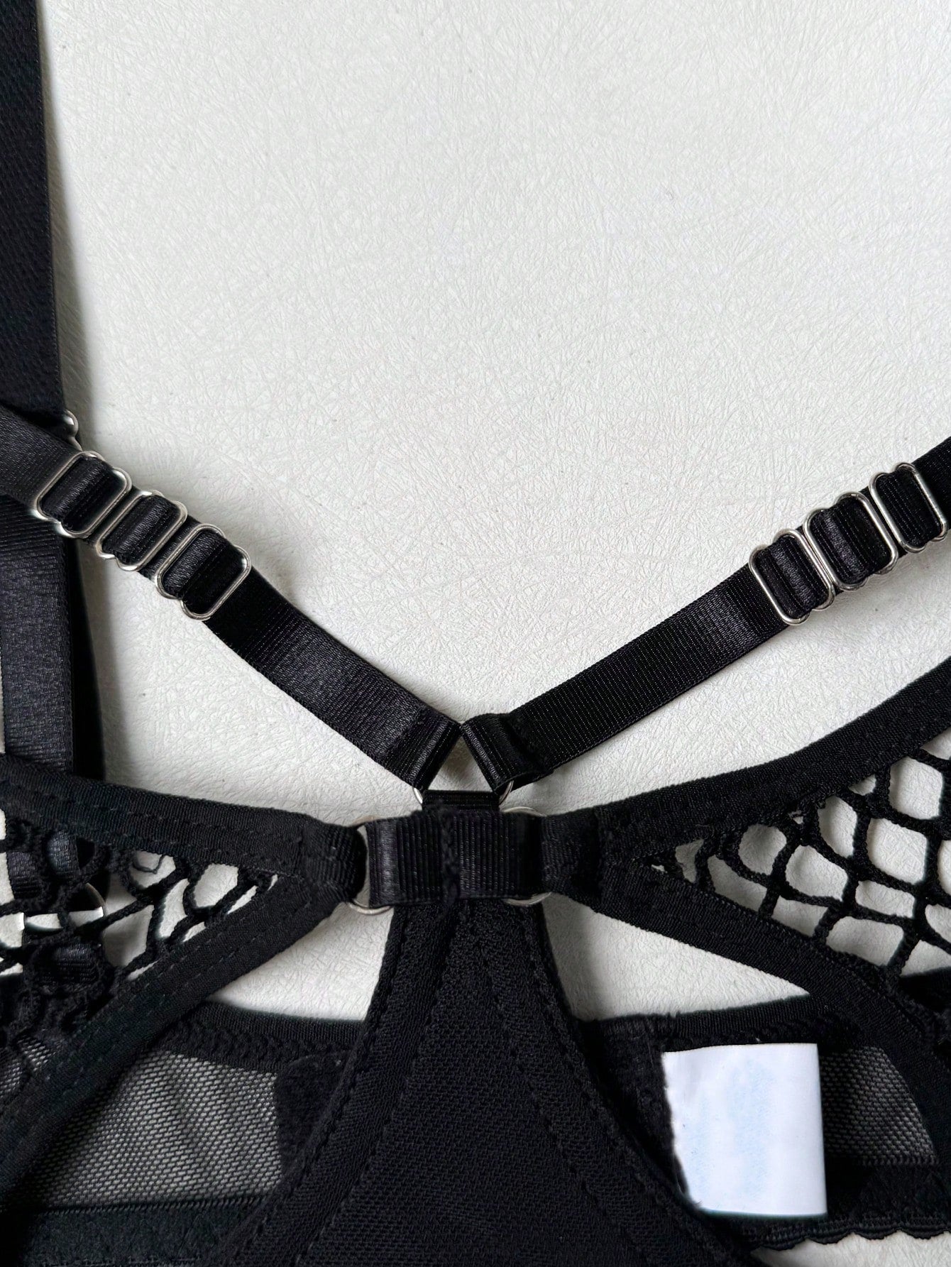 3-Piece Mesh Fabric Set with Structured Top Matching Bottom and Belt Accessory Coordinated Outfit Set