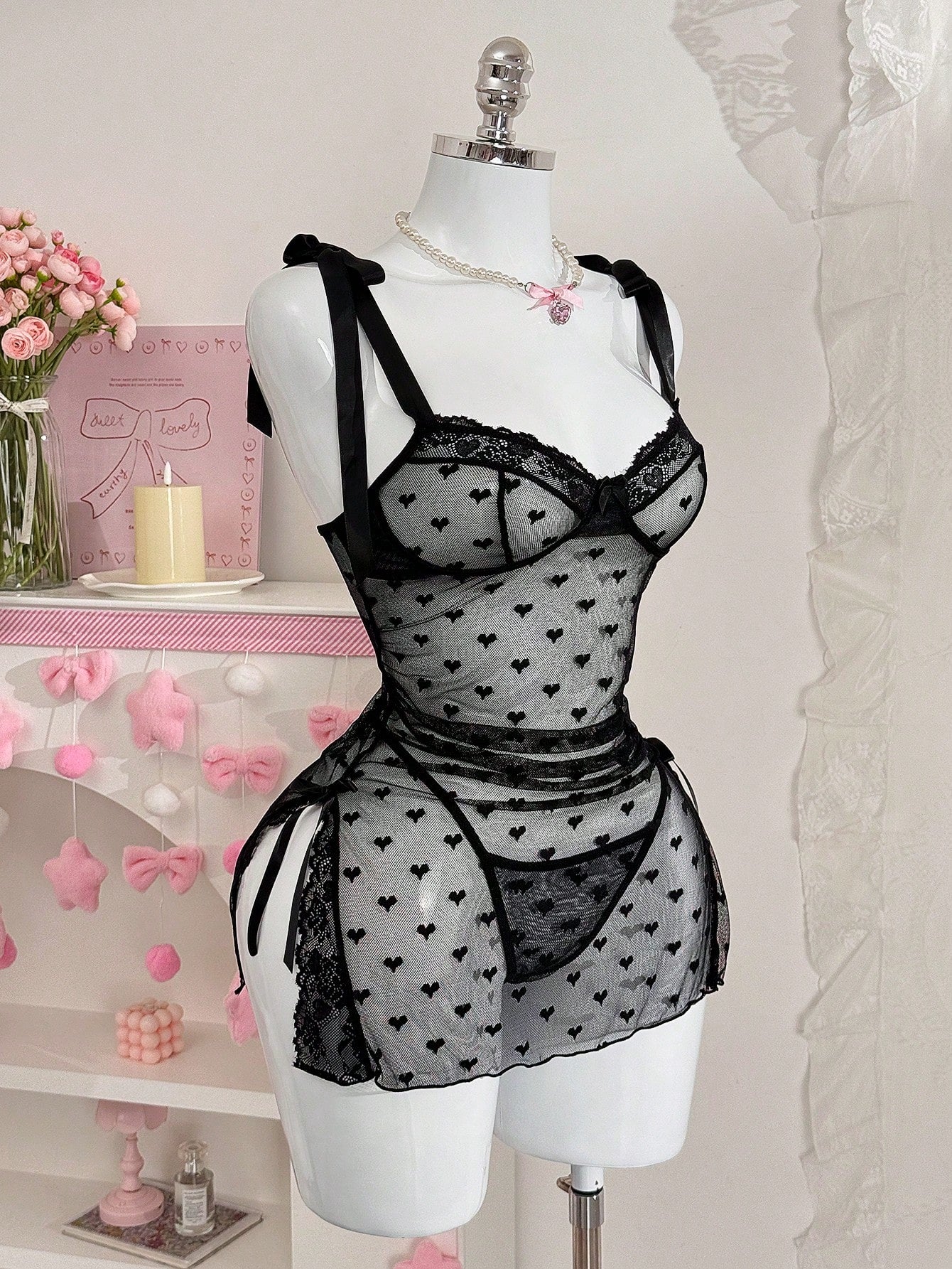 2-Piece Lace Nightgown Set for Casual Wear