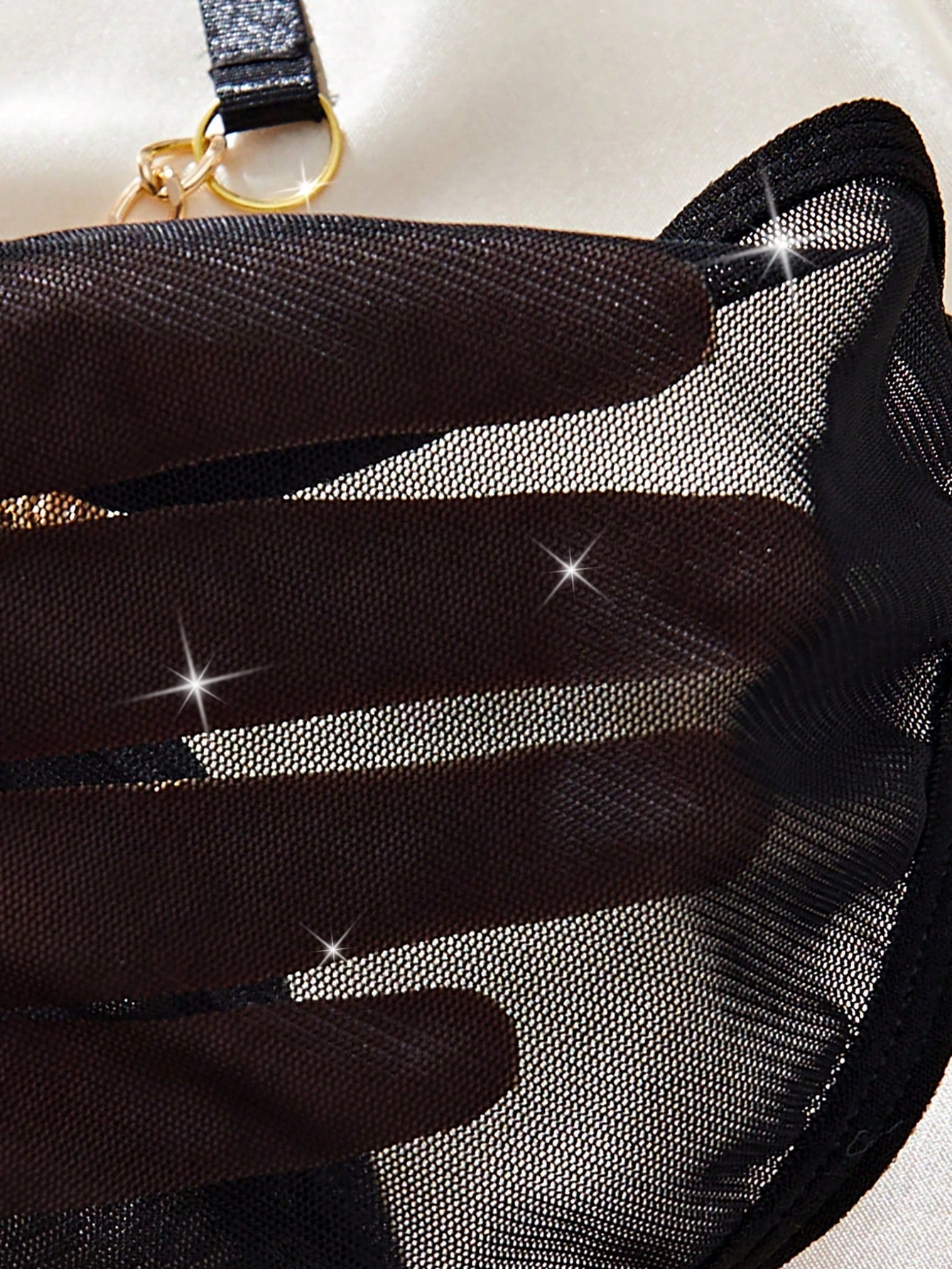 Mesh Panties with Chain and Rhinestone Detail