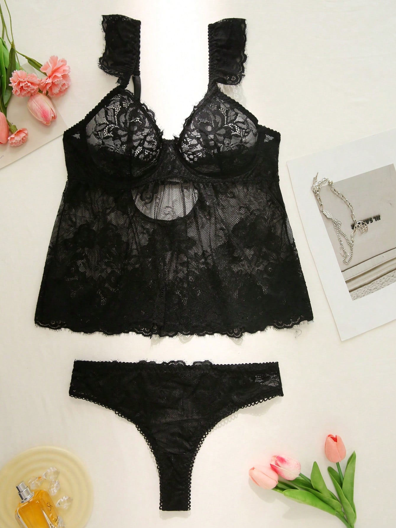 2-Piece Floral Textured Fabric Set Coordinated Outfit Set
