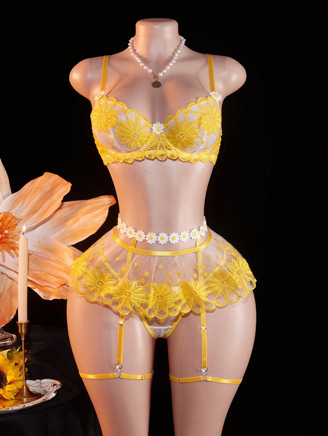 5-Piece Embroidered Lingerie Set