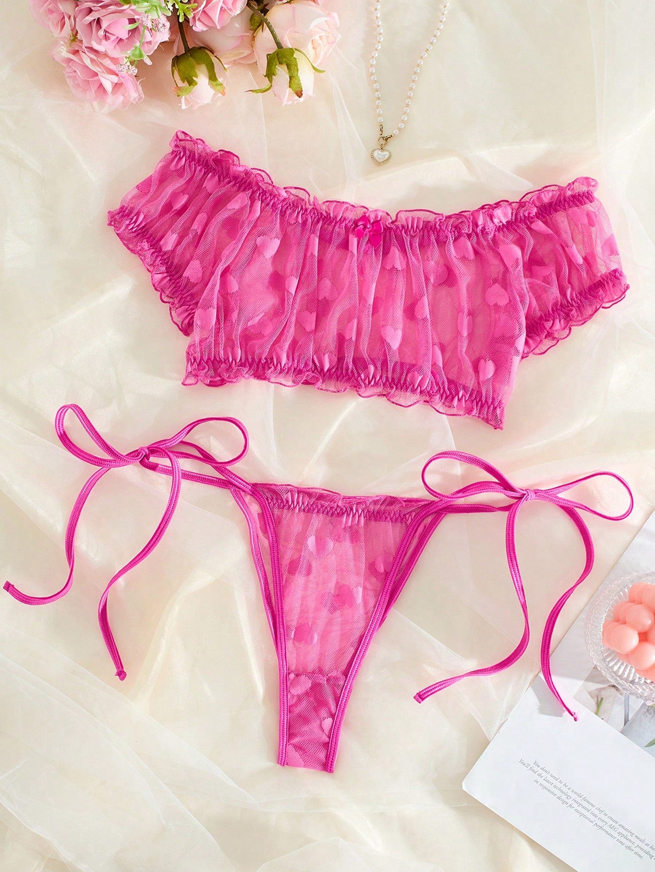 2-Piece Lace Bra and Thong Set