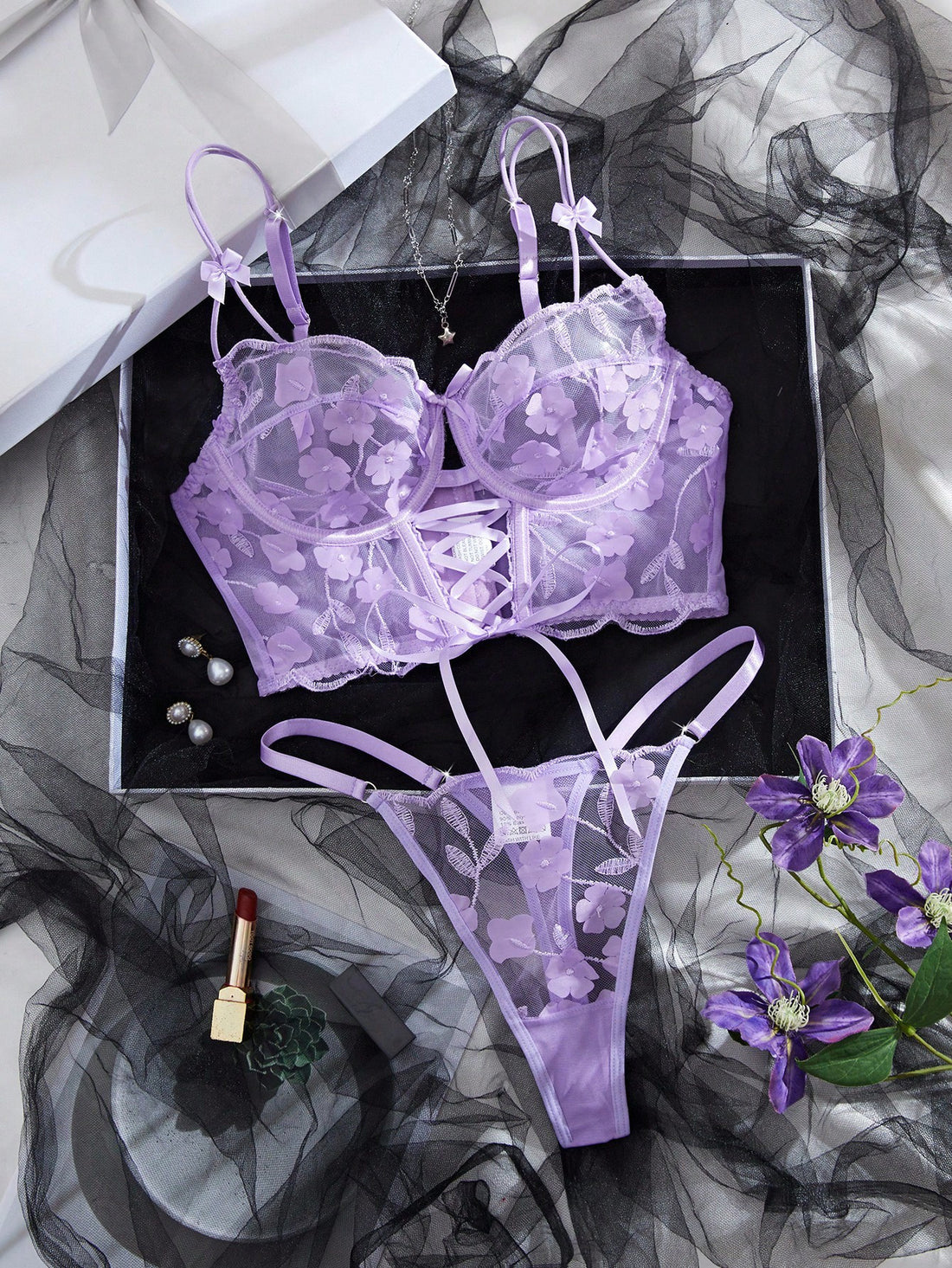 2-Piece Embroidered Fabric Set with Structured Top and Matching Bottom Coordinated Outfit Set