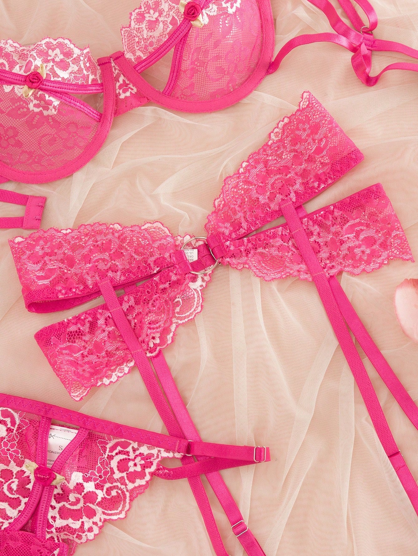 Floral Lace Lingerie Set with Cut-Out Detail