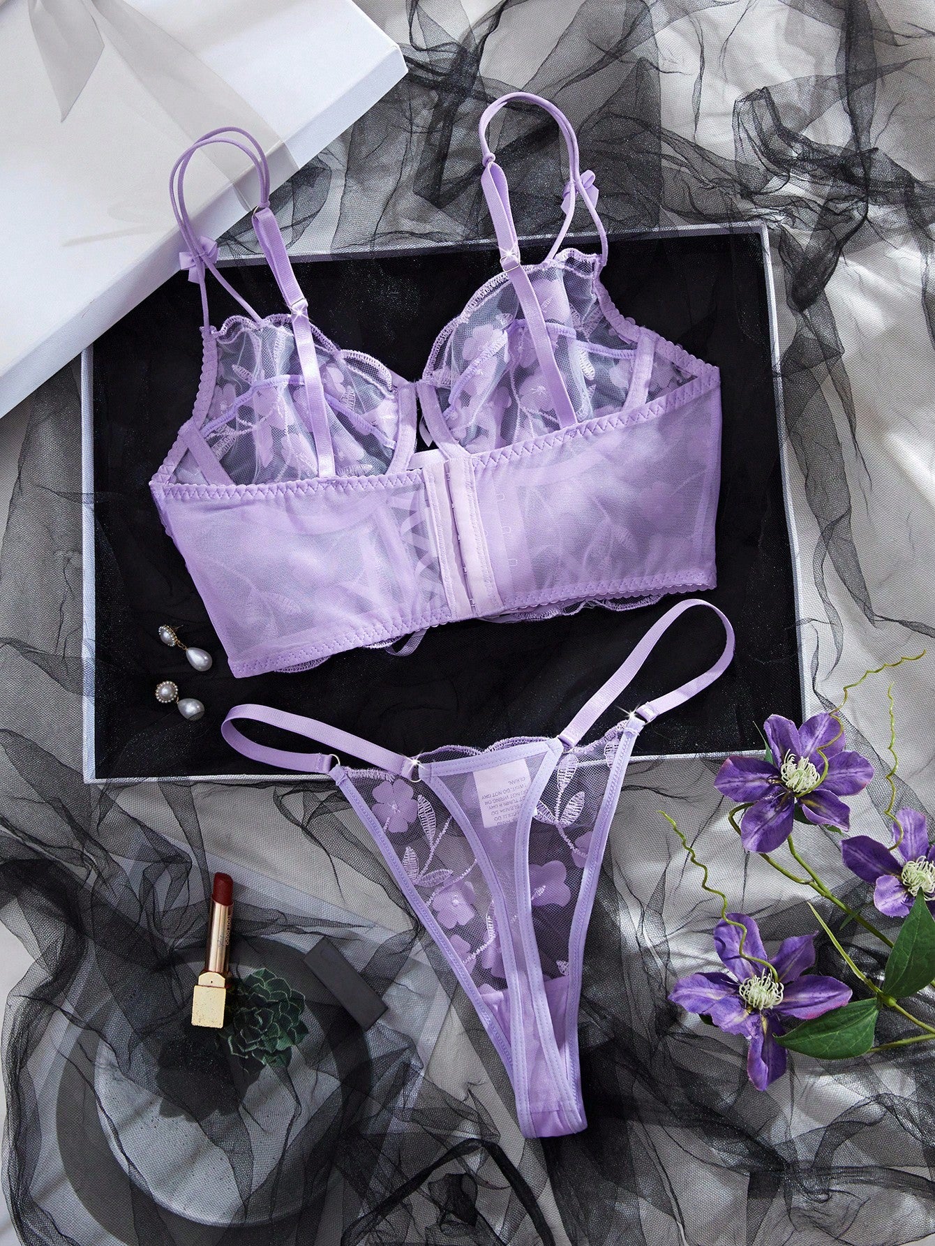 2-Piece Embroidered Fabric Set with Structured Top and Matching Bottom Coordinated Outfit Set