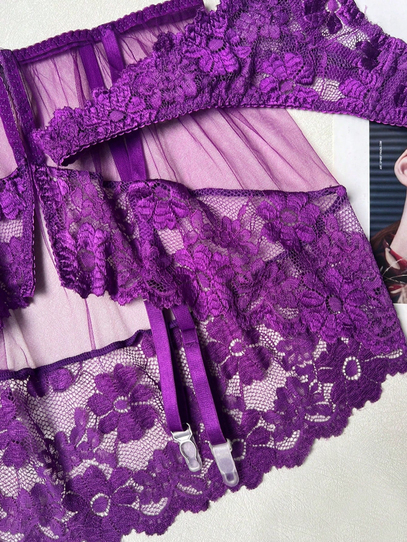 Women Floral Embroidered Fabric Matching Set with Adjustable Strap Detail Coordinated Outfit Set