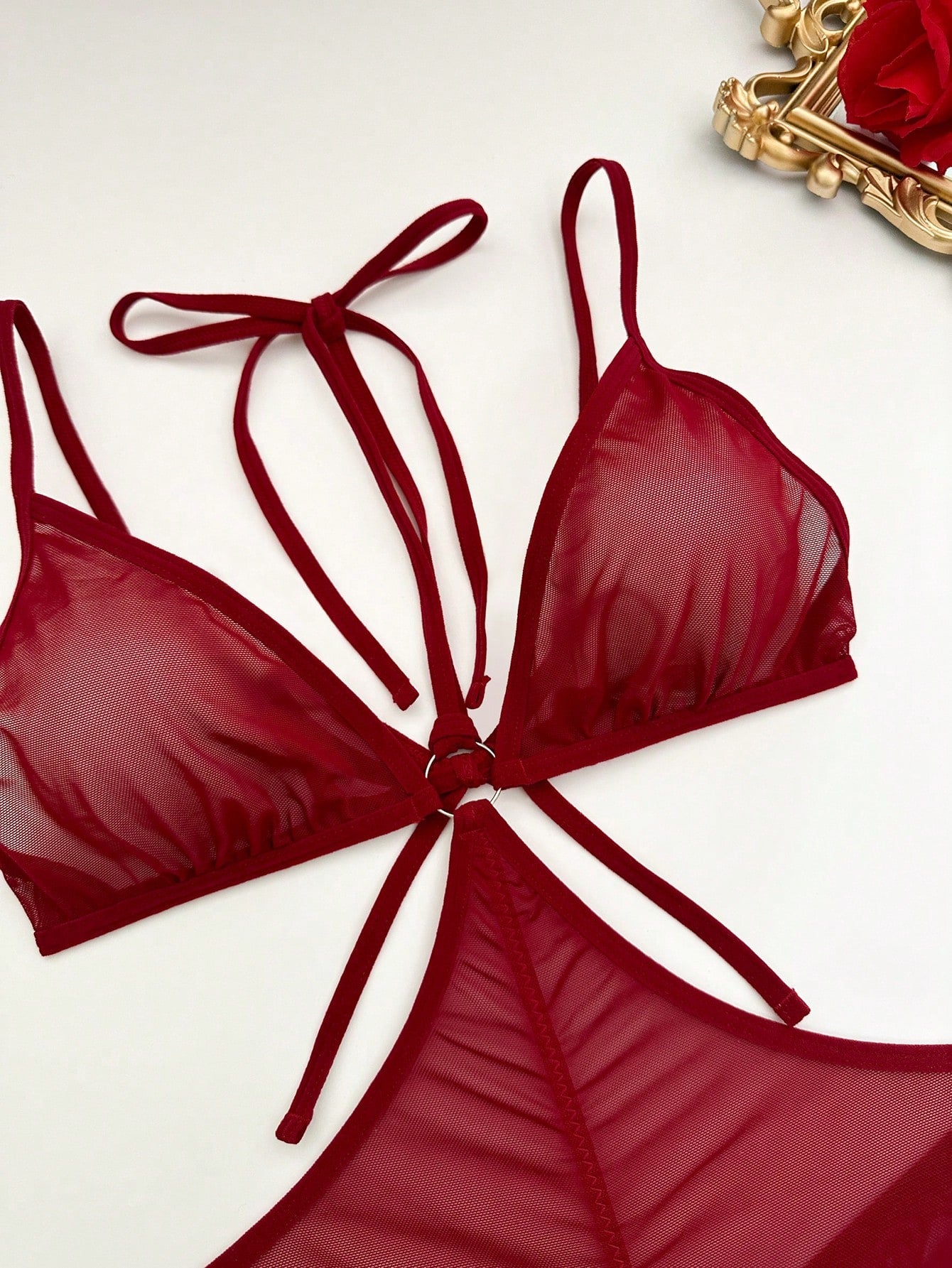 2-Piece Nightgown and Panty Set with Cut-Out Detail