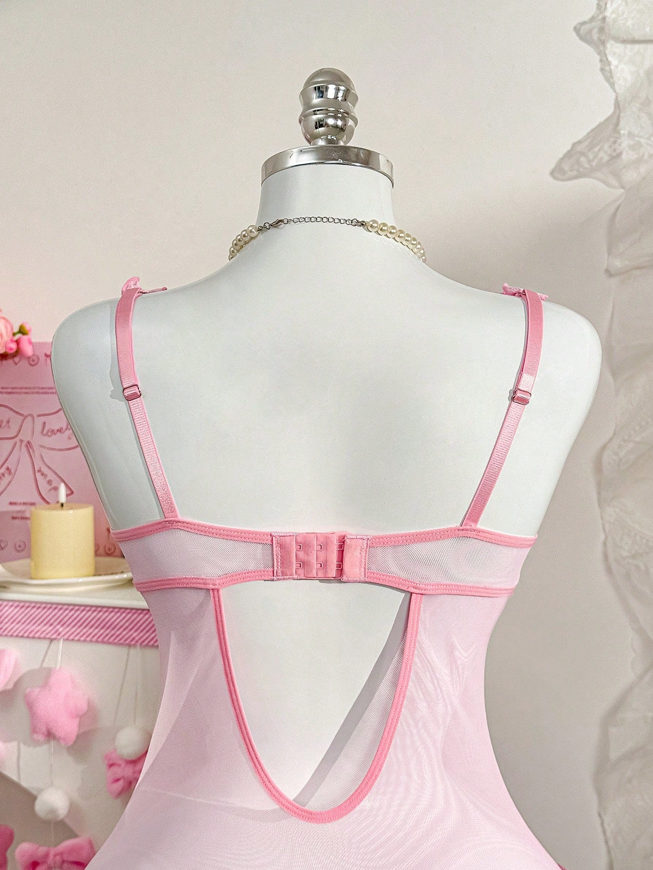 Lace Lingerie Jumpsuit with Bow Detail